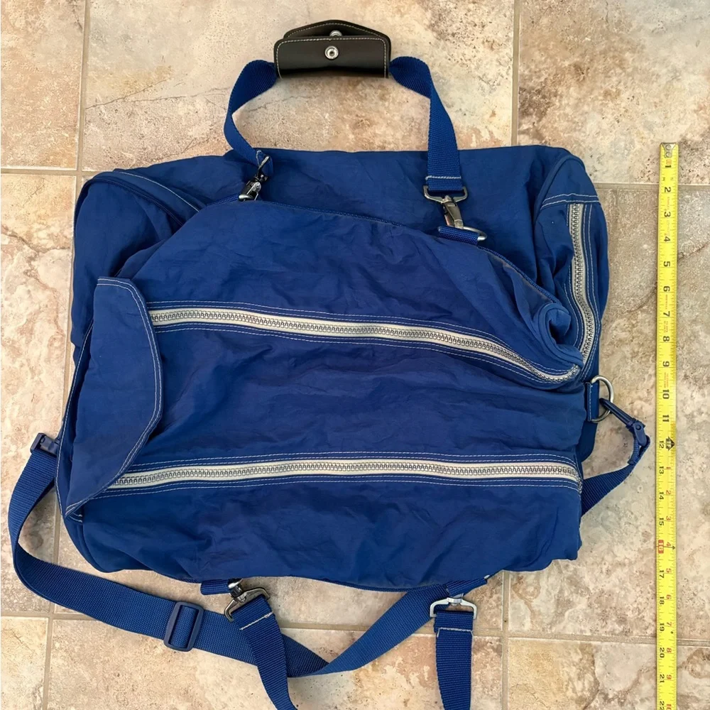 Vintage Pepsi Royal Blue Duffel Bag Travel Zip Snap Logo Rare 90s Dual Handle